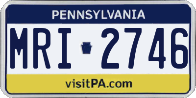 PA license plate MRI2746