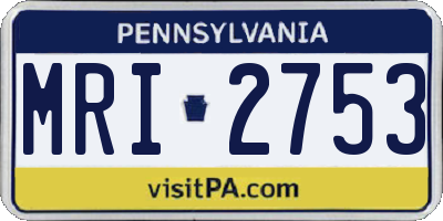 PA license plate MRI2753