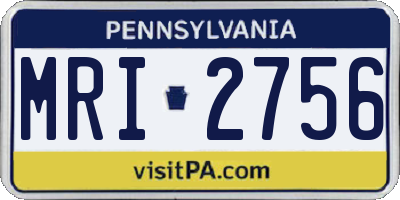 PA license plate MRI2756