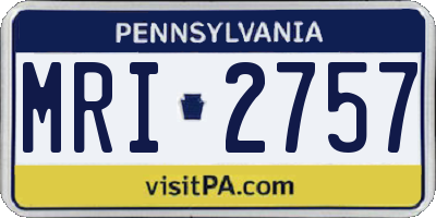 PA license plate MRI2757
