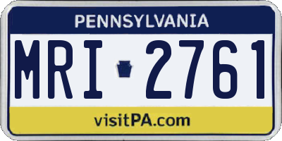 PA license plate MRI2761