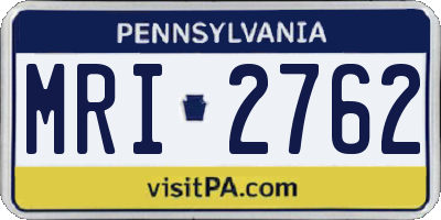 PA license plate MRI2762