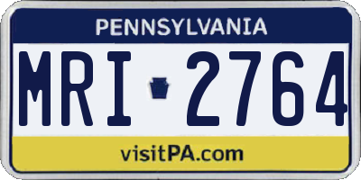 PA license plate MRI2764