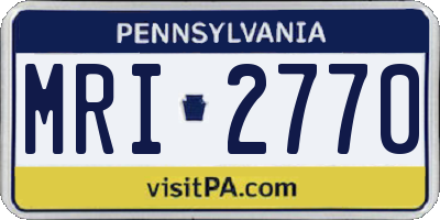 PA license plate MRI2770