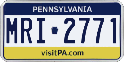 PA license plate MRI2771
