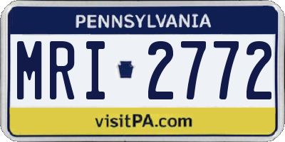 PA license plate MRI2772