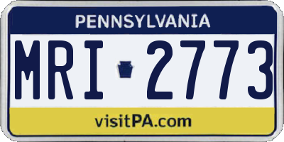 PA license plate MRI2773
