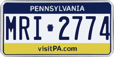 PA license plate MRI2774