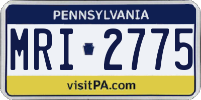 PA license plate MRI2775