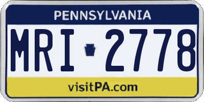 PA license plate MRI2778
