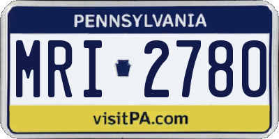 PA license plate MRI2780