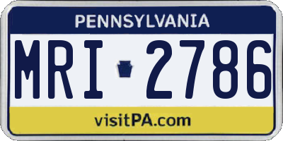 PA license plate MRI2786