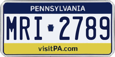 PA license plate MRI2789