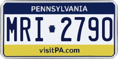 PA license plate MRI2790