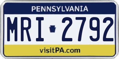 PA license plate MRI2792