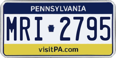 PA license plate MRI2795