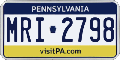 PA license plate MRI2798