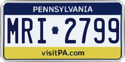 PA license plate MRI2799