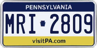 PA license plate MRI2809