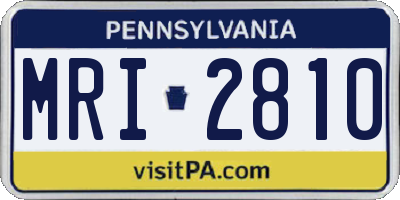 PA license plate MRI2810