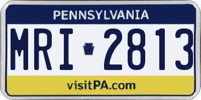 PA license plate MRI2813