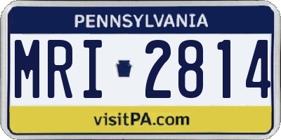 PA license plate MRI2814