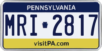 PA license plate MRI2817