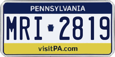 PA license plate MRI2819