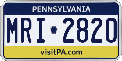PA license plate MRI2820