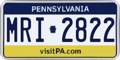 PA license plate MRI2822