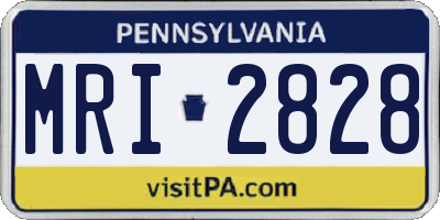 PA license plate MRI2828