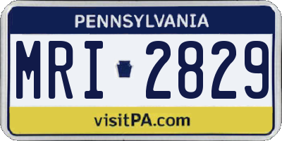 PA license plate MRI2829