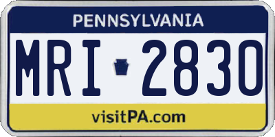PA license plate MRI2830