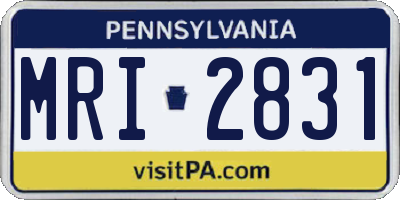 PA license plate MRI2831
