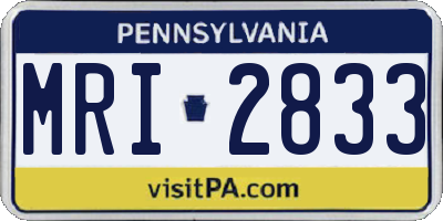 PA license plate MRI2833