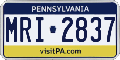 PA license plate MRI2837