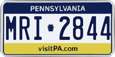 PA license plate MRI2844