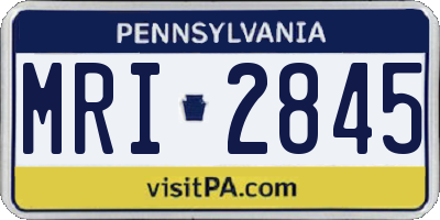 PA license plate MRI2845