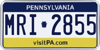 PA license plate MRI2855