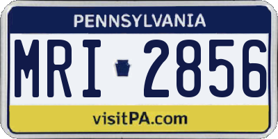 PA license plate MRI2856