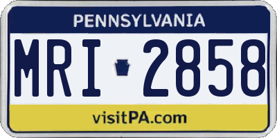 PA license plate MRI2858