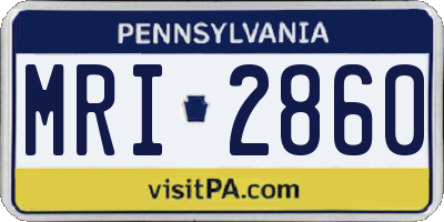 PA license plate MRI2860