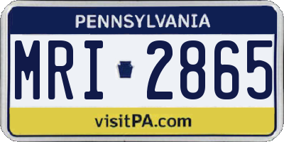 PA license plate MRI2865