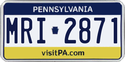 PA license plate MRI2871