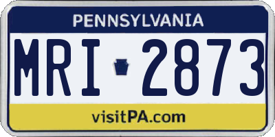 PA license plate MRI2873