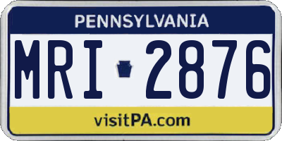 PA license plate MRI2876