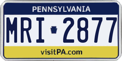 PA license plate MRI2877