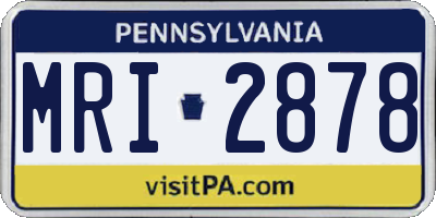 PA license plate MRI2878