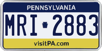 PA license plate MRI2883