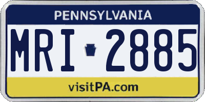 PA license plate MRI2885